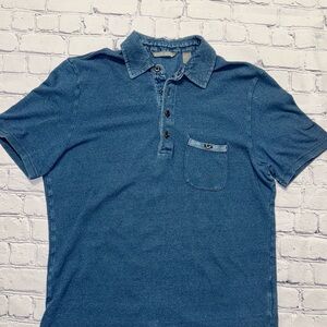 Michael Bastian Faded Blue 100% Cotton Blue Polo
